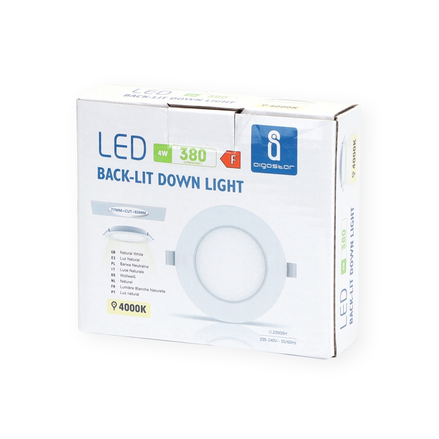 Aigostar - LED Ugradbena lampa LED/4W/230V 4000K pr. 9,8 cm bela