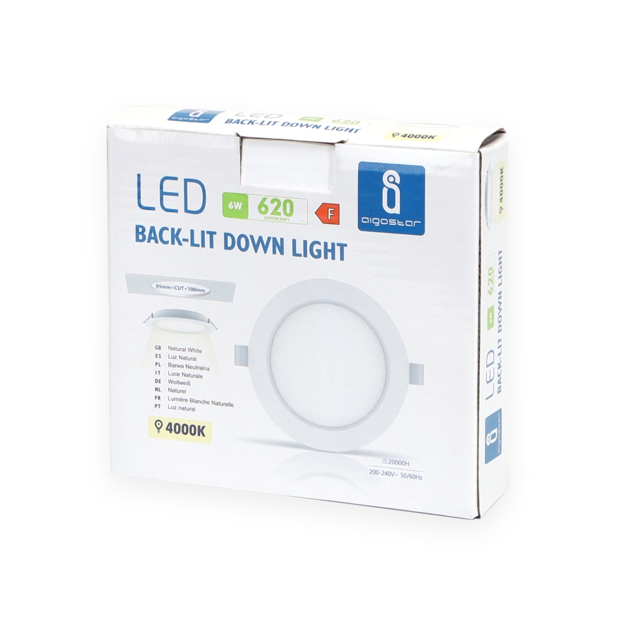 Aigostar - LED Ugradbena lampa LED/6W/230V 4000K pr. 11,8 cm bela