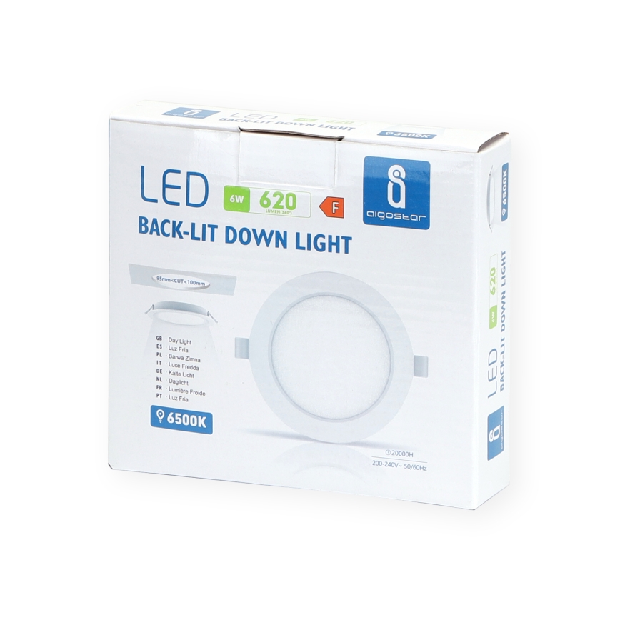 Aigostar - LED Ugradbena lampa LED/6W/230V 6500K pr. 11,8 cm bela