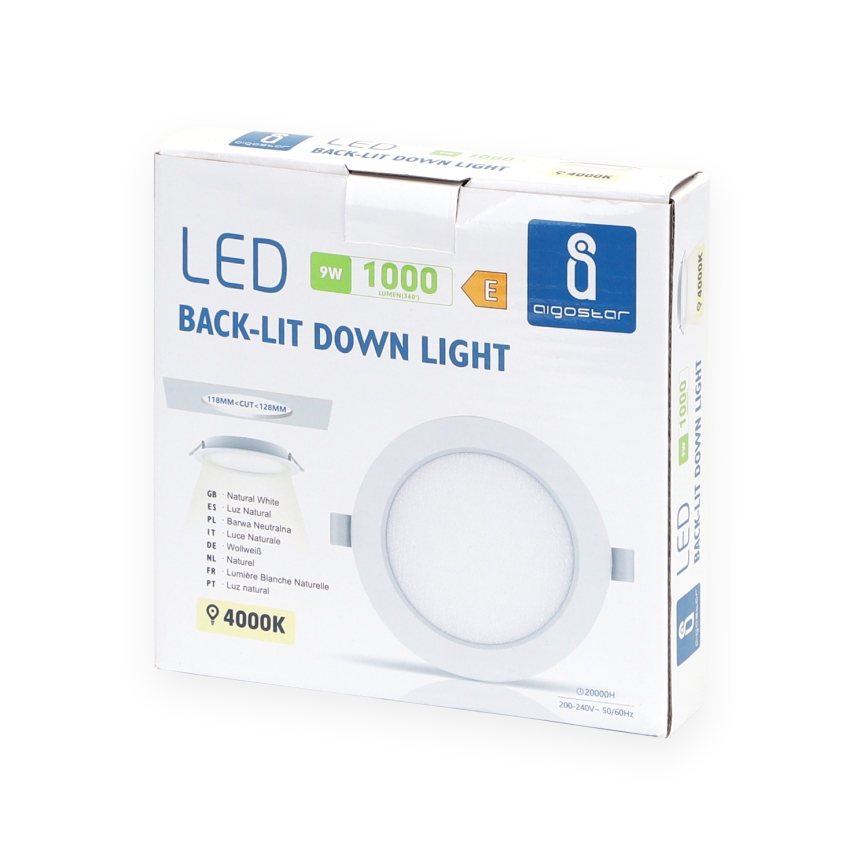 Aigostar - LED Ugradbena lampa LED/9W/230V 4000K pr. 14,5 cm bela