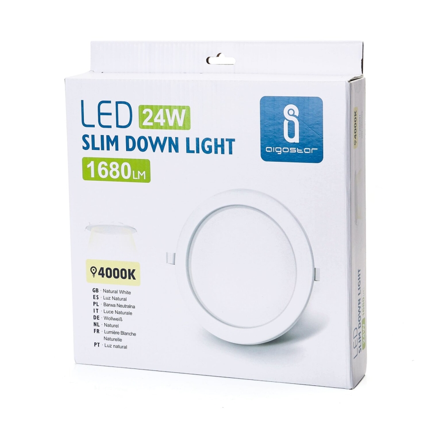 Aigostar - LED Ugradbena lampa ULTRATHIN LED/24W/230V 4000K bela
