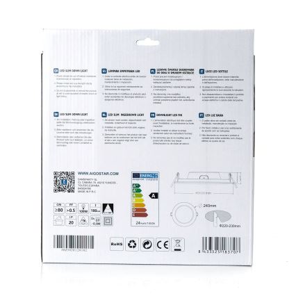 Aigostar - LED Ugradbena lampa ULTRATHIN LED/24W/230V 4000K bela