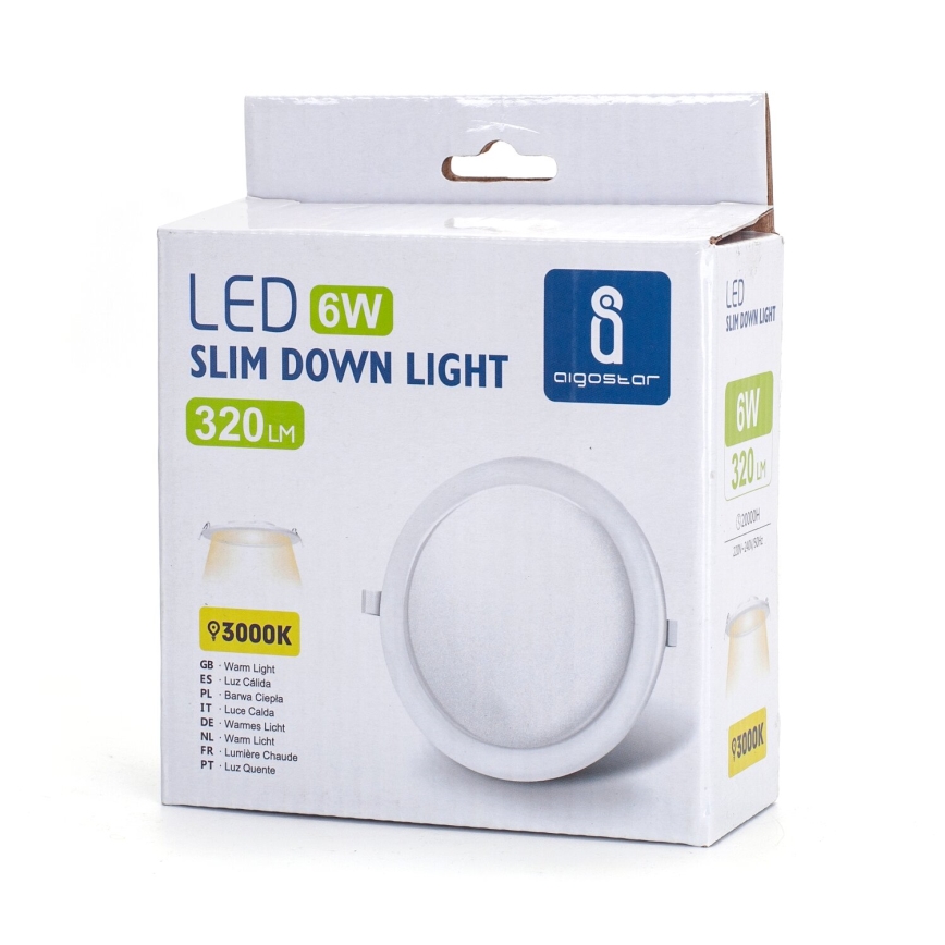 Aigostar - LED Ugradbena lampa ULTRATHIN LED/6W/230V 3000K bela