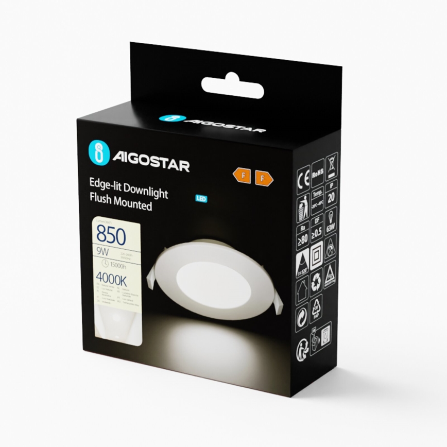 Aigostar - LED Ugradbena lampa ULTRATHIN LED/9W/230V 4000K bela
