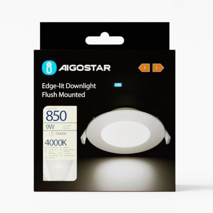 Aigostar - LED Ugradbena lampa ULTRATHIN LED/9W/230V 4000K bela