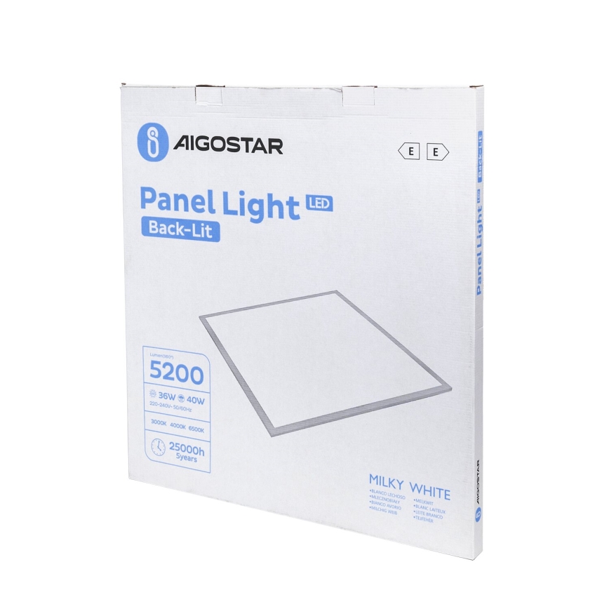 Aigostar - LED Ugradbeni panel LED/40W/230V 3000K/4000K/6500K 60x60cm bela