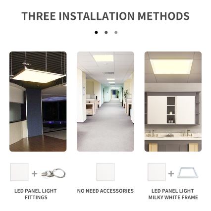 Aigostar - LED Ugradbeni panel LED/40W/230V 3000K/4000K/6500K 60x60cm bela