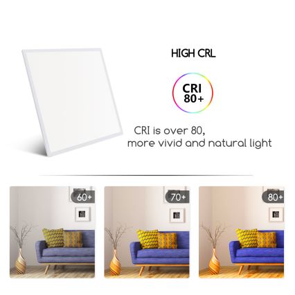 Aigostar - LED Ugradbeni panel LED/40W/230V 3000K/4000K/6500K 60x60cm bela