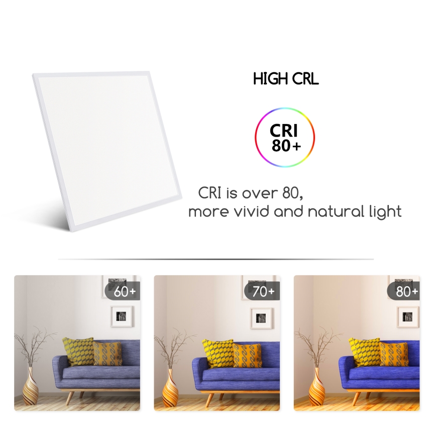 Aigostar - LED Ugradbeni panel LED/40W/230V 3000K/4000K/6500K 60x60cm bela