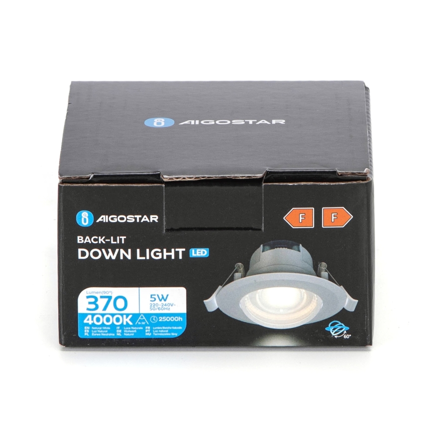 Aigostar - LED ugradna svetiljka LED/5W/230V 4000K prečnik 8,5 cm bela