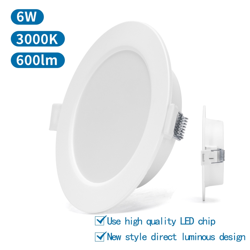 Aigostar - LED ugradno svetlo LED/6W/230V 3000K prečnik 11,8 cm bela