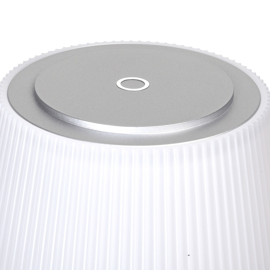 Aigostar - LED Spoljašnja prigušiva punjiva stona lampa LED/4W/5V 3600mAh bela/krom IP54