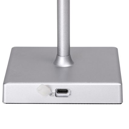 Aigostar - LED Spoljašnja prigušiva punjiva stona lampa LED/4W/5V 3600mAh bela/krom IP54