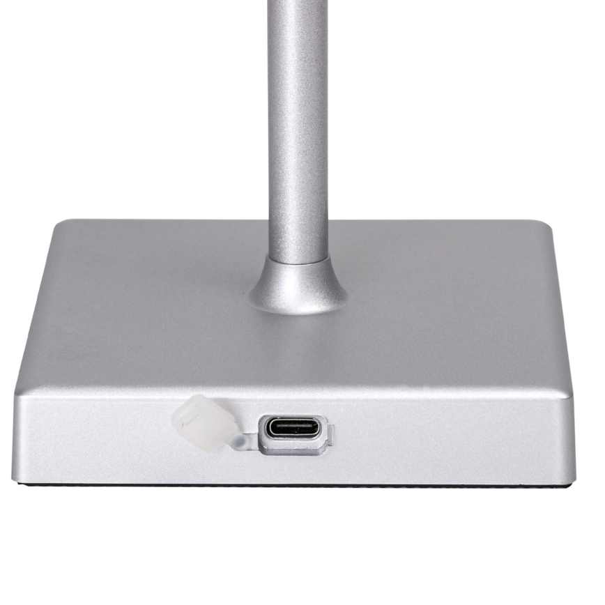 Aigostar - LED Spoljašnja prigušiva punjiva stona lampa LED/4W/5V 3600mAh bela/krom IP54