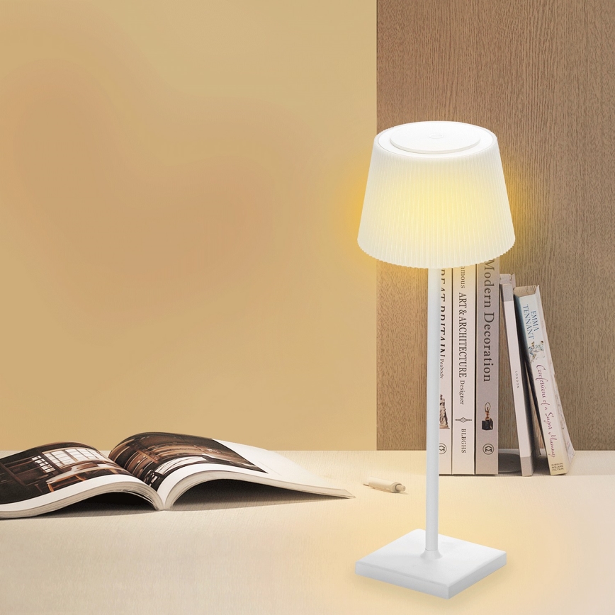 Aigostar - LED Spoljašnja prigušiva punjiva stona lampa LED/4W/5V 3600mAh bela IP54