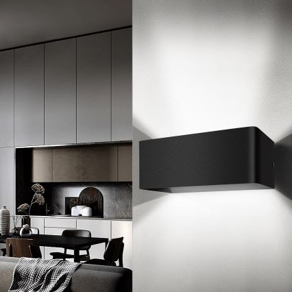 Aigostar - LED Zidna lampa LED/12,5W/230V 20x10 cm crni