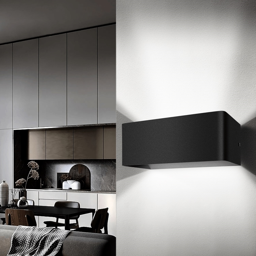 Aigostar - LED Zidna lampa LED/12,5W/230V 20x10 cm crni