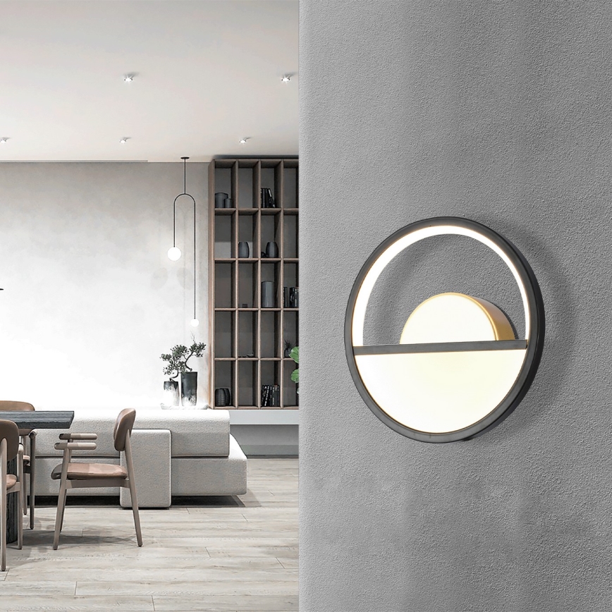 Aigostar - LED Zidna lampa LED/13,5W/230V 6500K crni/zl.