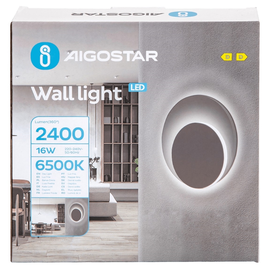 Aigostar - LED Zidna lampa LED/16W/230V 6500K bela