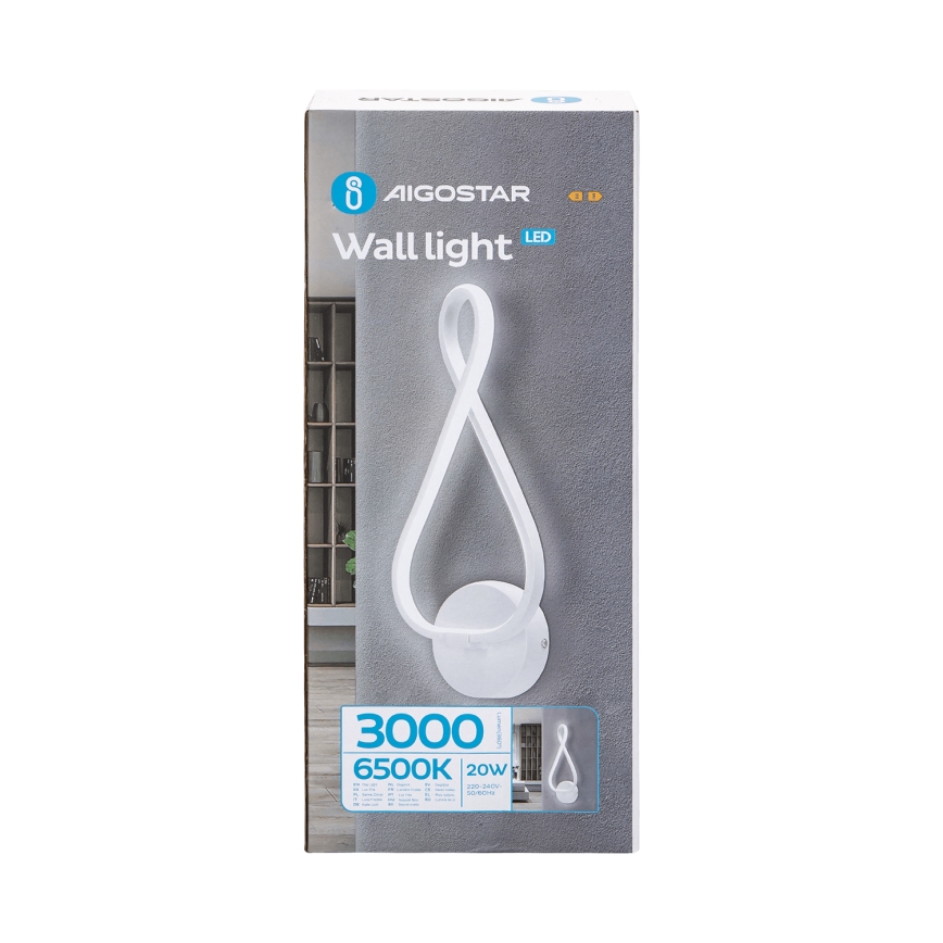 Aigostar - LED Zidna lampa LED/20W/230V 6500K bela