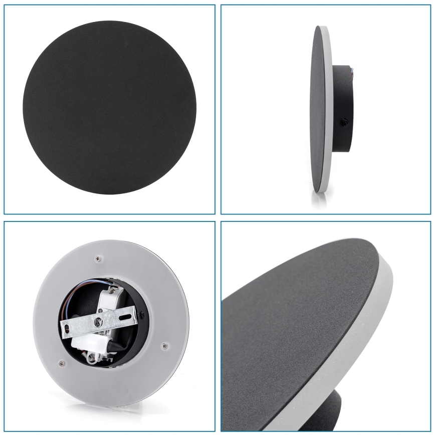 Aigostar - LED Zidna lampa LED/6,5W/230V 3000K 18 cm crni