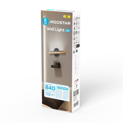 Aigostar - LED Zidna lampa LED/6,5W/230V 6500K