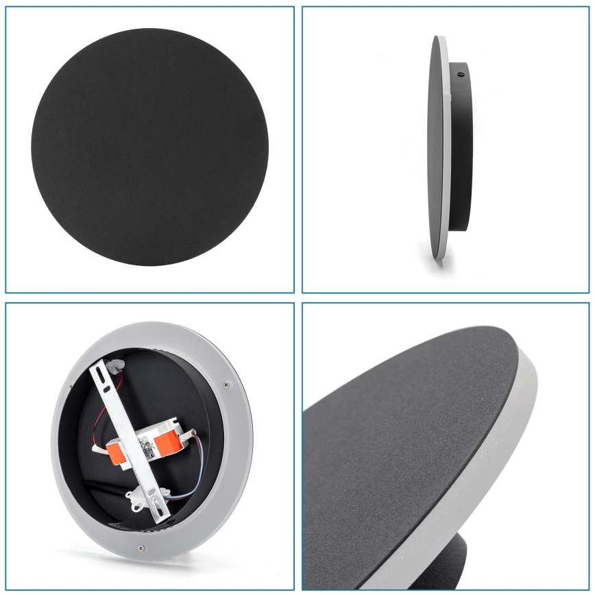 Aigostar - LED zidno svetlo LED/12W/230V 3000K 25 cm crno