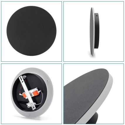 Aigostar - LED zidno svetlo LED/12W/230V 6500K 25 cm crno