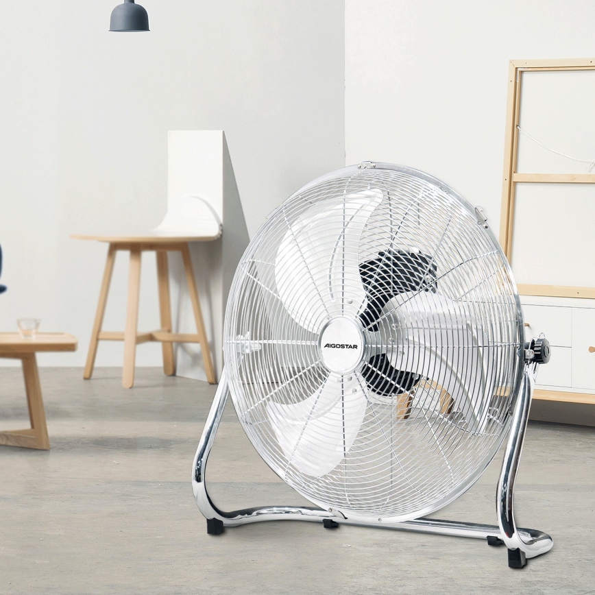 Aigostar - Podni ventilator 100W/230V krom