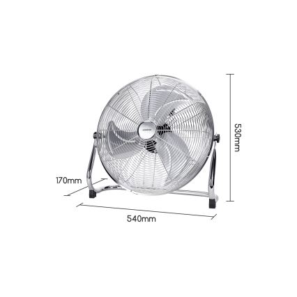 Aigostar - Podni ventilator 100W/230V krom