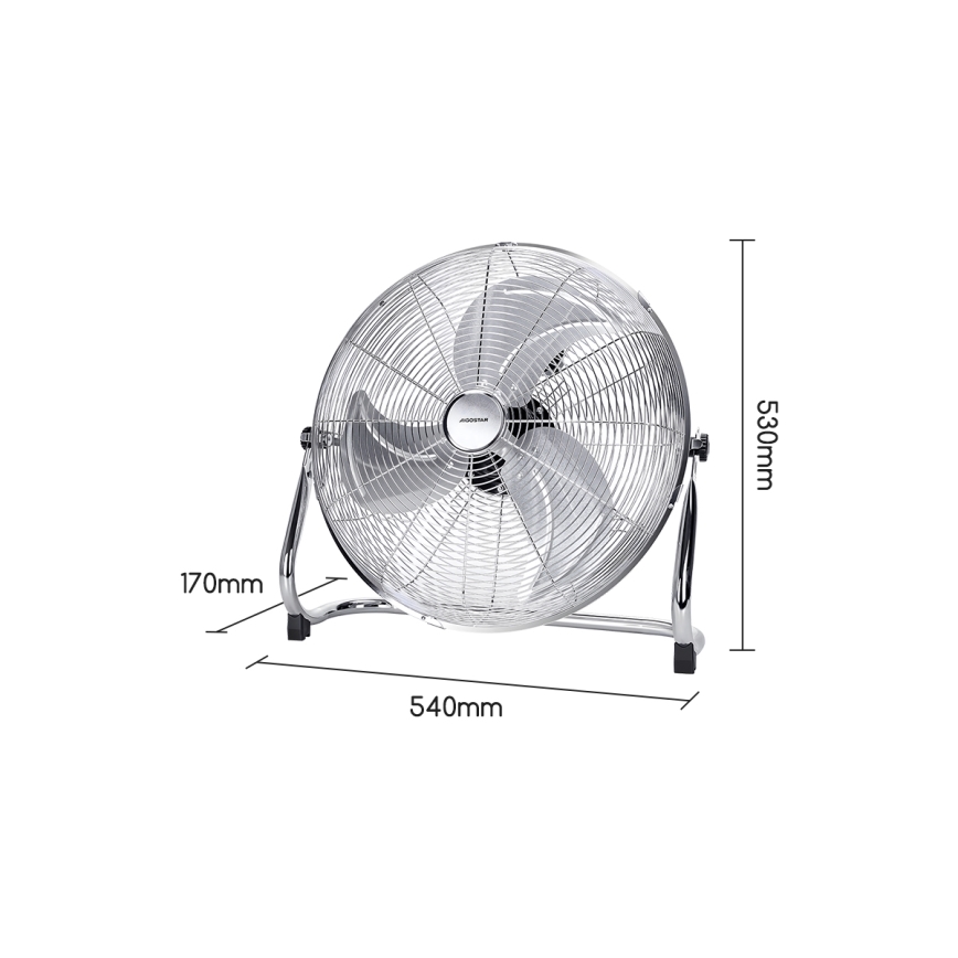 Aigostar - Podni ventilator 100W/230V krom