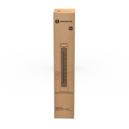 Aigostar - Podni ventilator 45W/230V crni + daljinski upravljač