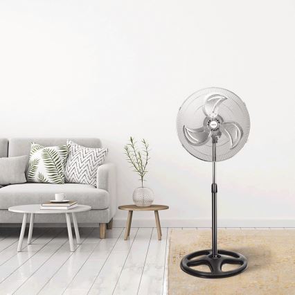 Aigostar - Podni ventilator 55W/230V krom/crno