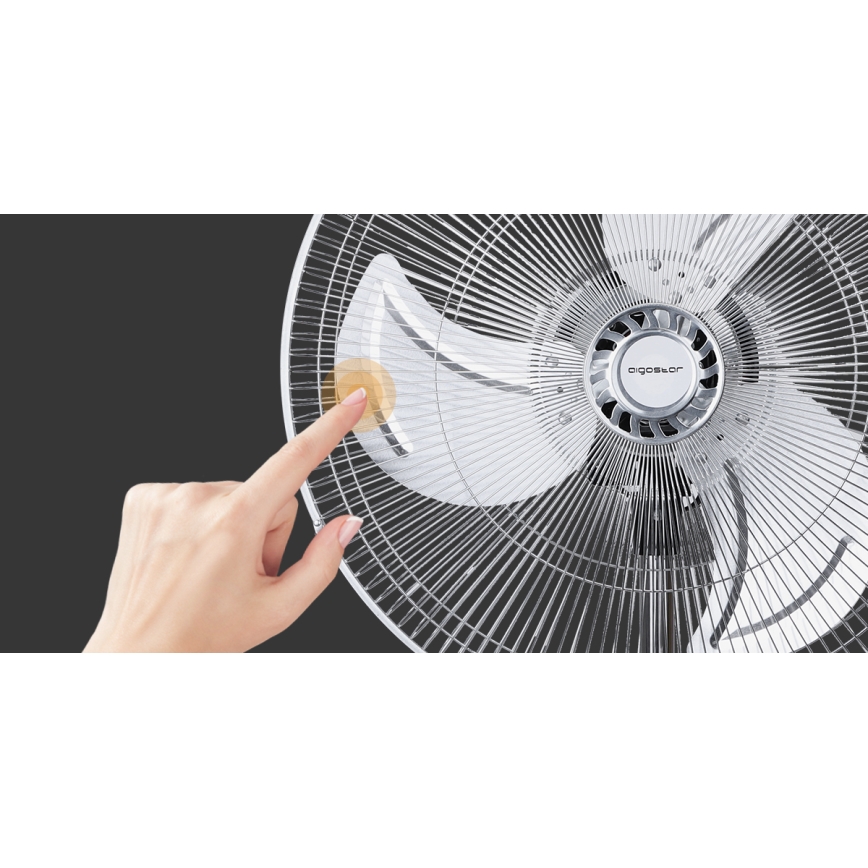 Aigostar - Podni ventilator 55W/230V krom/crno