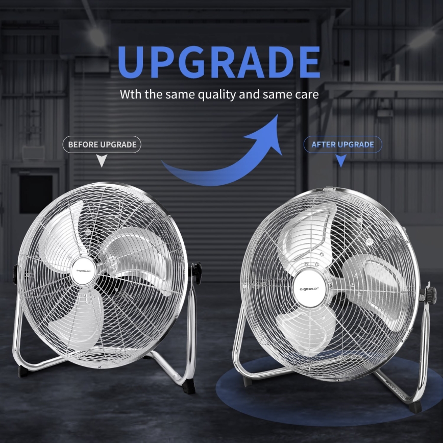 Aigostar - Podni ventilator 60W/230V 44,5 cm krom