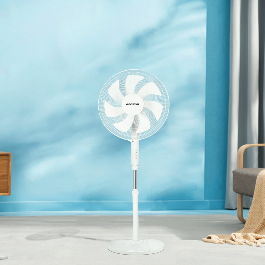 Aigostar - Podni ventilator 60W/230V, beli