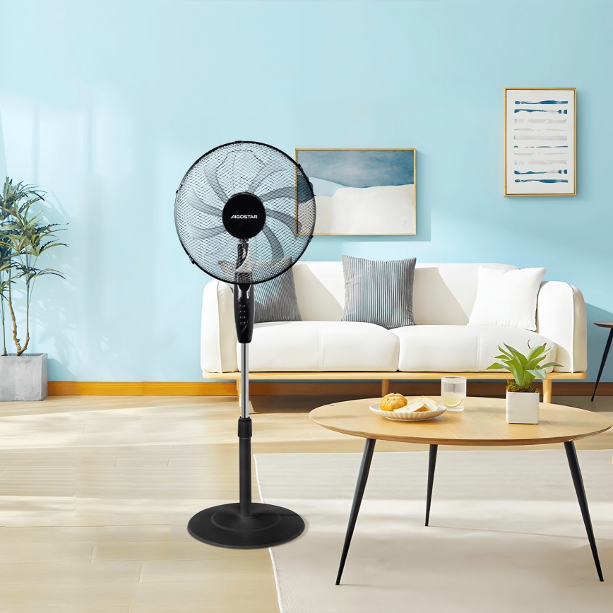 Aigostar - Podni ventilator 60W/230V crno