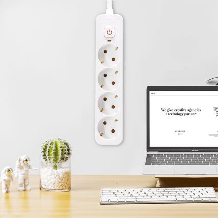 Aigostar - Produžni kabl s prekidačem 4Z Tip F 5m bela