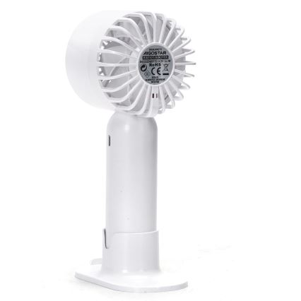 Aigostar - Punjivi džepni ventilator 4W/5V 500mAh USB bela