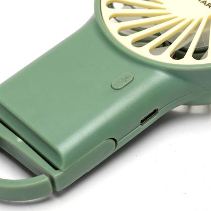 Aigostar - Punjivi džepni ventilator 4W/5V 500mAh USB zelena