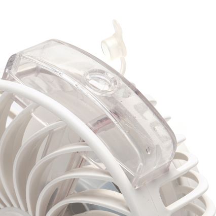 Aigostar - Punjivi stoni ventilator sa stezaljkom 2W/5V 2400mAh USB beo