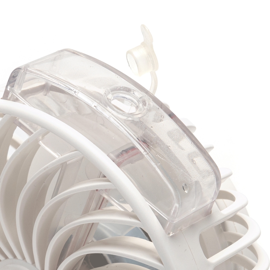 Aigostar - Punjivi stoni ventilator sa stezaljkom 2W/5V 2400mAh USB beo