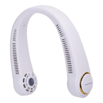 Aigostar - Punjivi ventilator za vrat 4W/5V 2000mAh bela