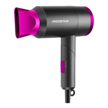 Aigostar - Putni fen za kosu 1800W/230V ljubičasta/crno