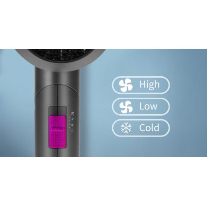 Aigostar - Putni fen za kosu 1800W/230V ljubičasta/crno