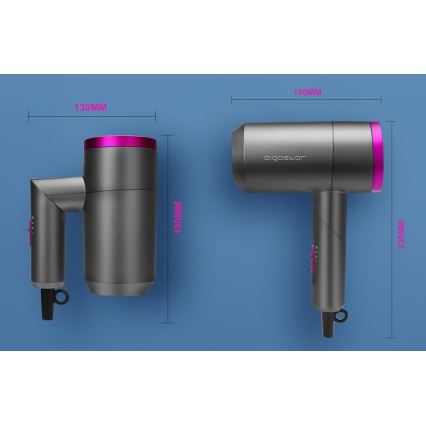 Aigostar - Putni fen za kosu 1800W/230V ljubičasta/crno