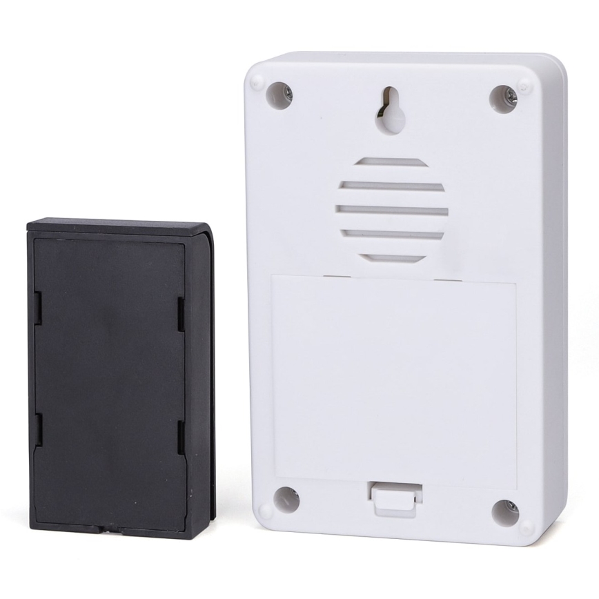 Aigostar - SET 2x bežični zvon 3xAA/12V IP44 bela/crna