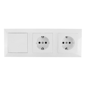 Aigostar - Set 2x Kućna utičnica sa prekidačem 2x16A/250V