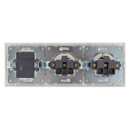 Aigostar - Set 2x Kućna utičnica sa prekidačem 2x16A/250V