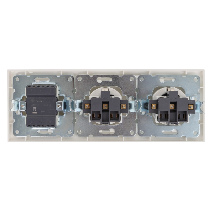 Aigostar - Set 2x Kućna utičnica sa prekidačem 2x16A/250V